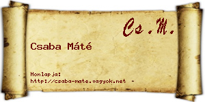 Csaba Máté névjegykártya